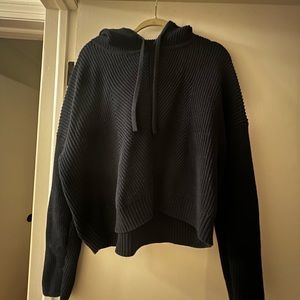 Navy Banana Republic Cropped Hooded Sweater